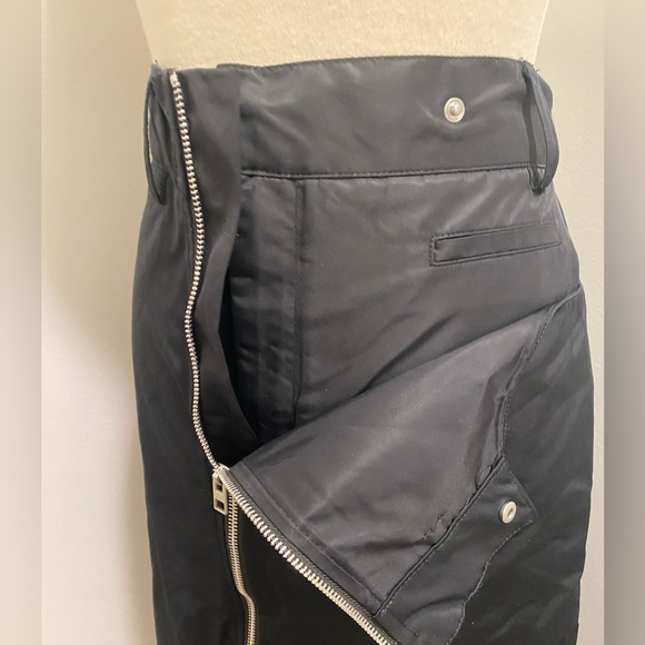 ZARA Nylon Black Cargo Midi Skirt with Zipper Detail- Sue S- NEW - Picture 6 of 12